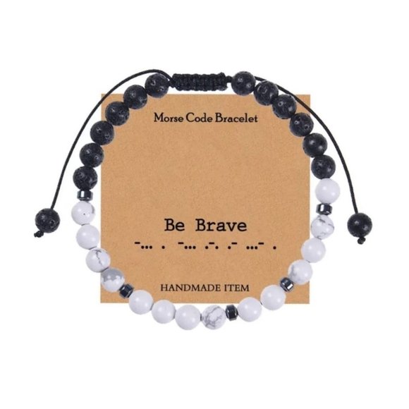 Morse Code Bracelet "Be Brave" adjustable - Picture 1 of 3